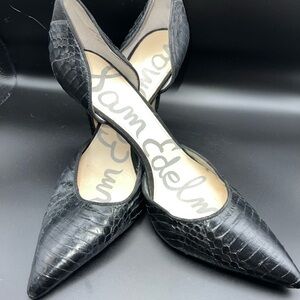 Sam Edelman Black Croc-Patterned Heels